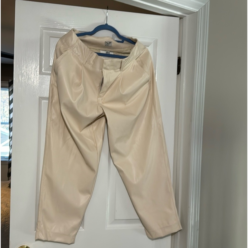 A New Day cream vegan leather pants